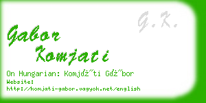 gabor komjati business card